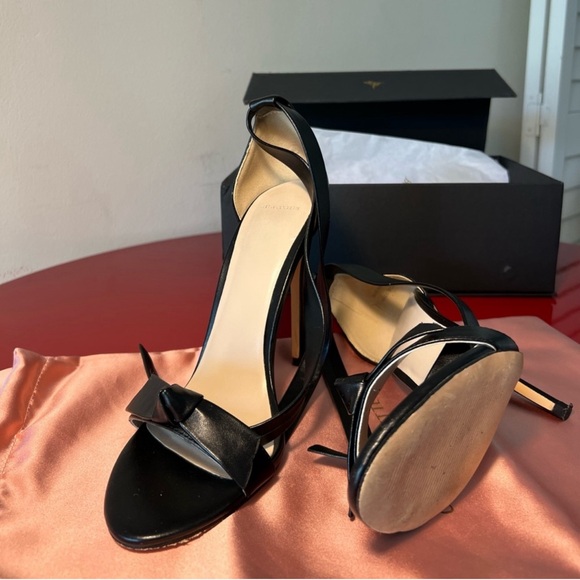 Cult Of Coquette, Pegah Black Vegan Leather Bow Heels - 8 - Picture 4 of 5